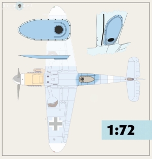 Messerschmitt Bf 109 F/G  R-3 Aufklärer Umbausatz 1/72